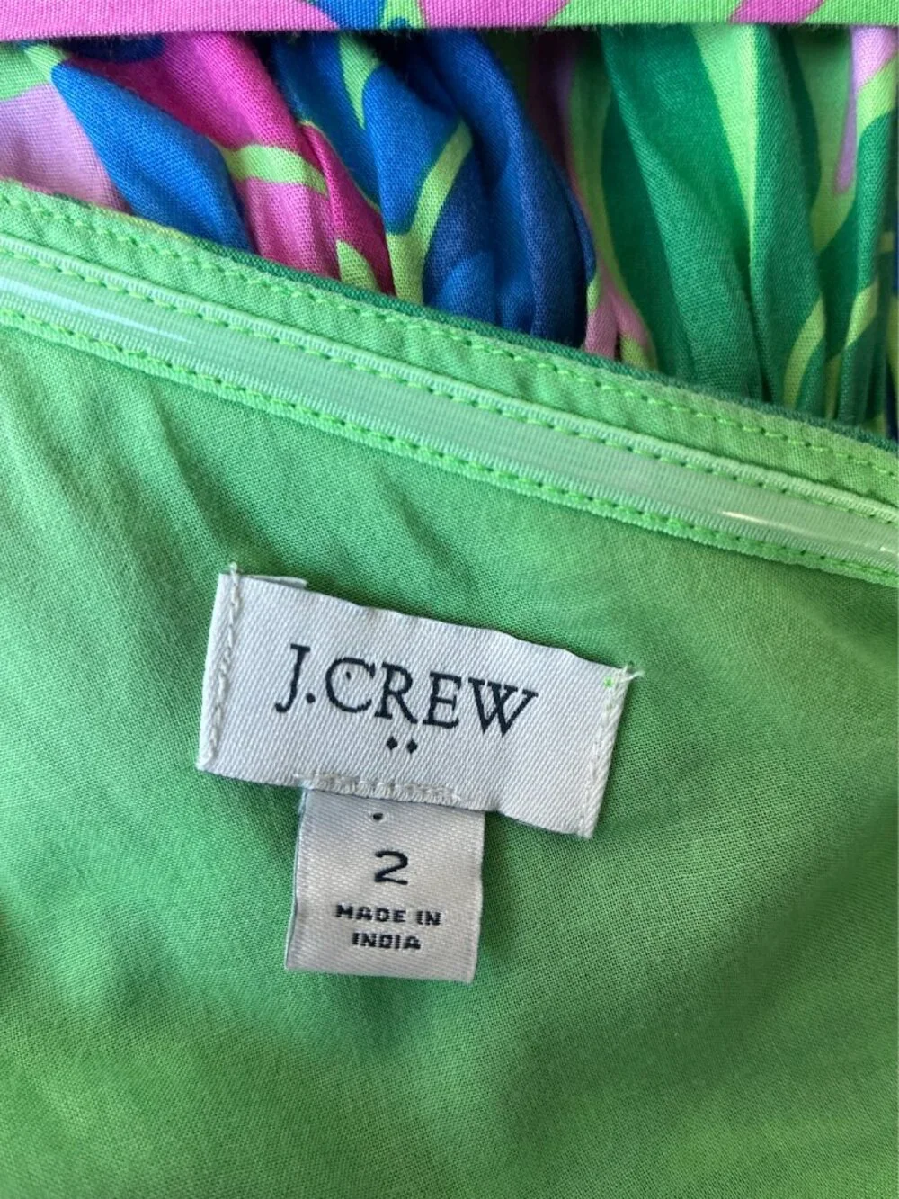 J. Crew One Shoulder Ruffle Floral Green Belted Dress - Size 2